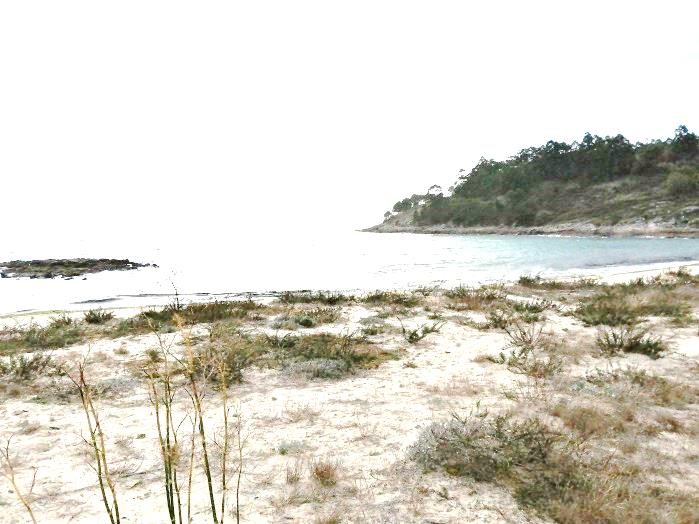 Praia de Liméns en Cangas: arena blanca y aguas cristalinas